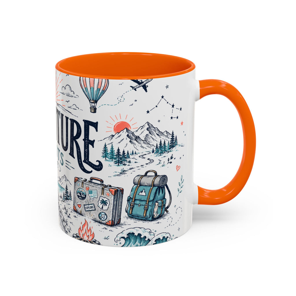 Adventure Awaits Coffee Mug | Class of 2026 Graduation Gift | Accent Color Ceramic 11oz 15oz