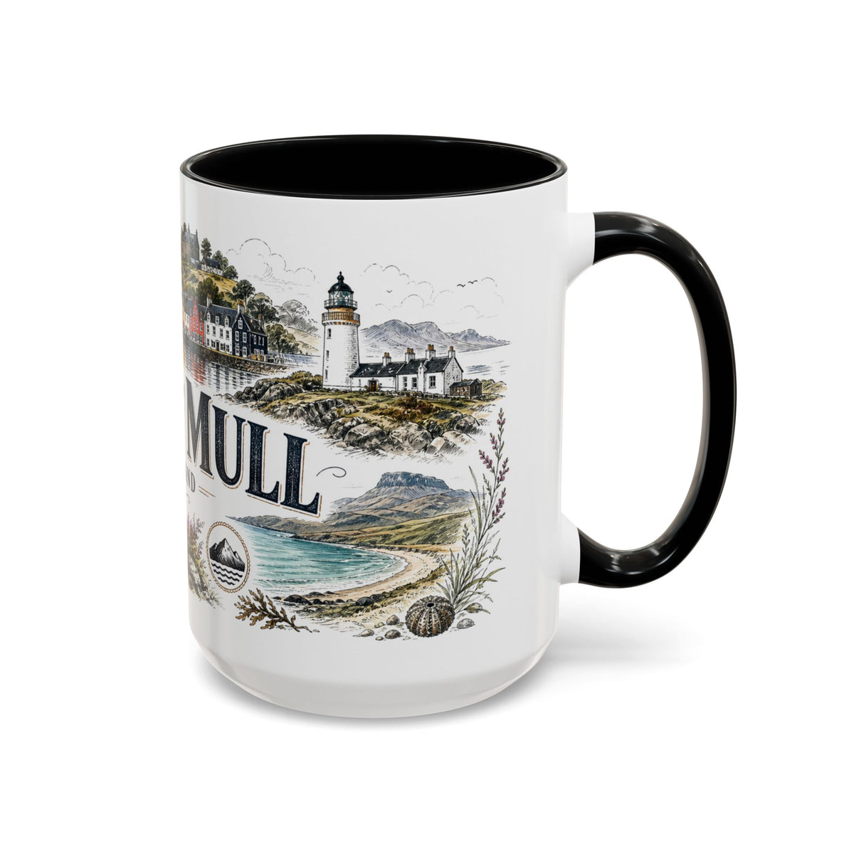 Isle of Mull Mug, Scotland Travel Souvenir, Bucket List Gift, Accent Ceramic Coffee Mug 11oz 15oz
