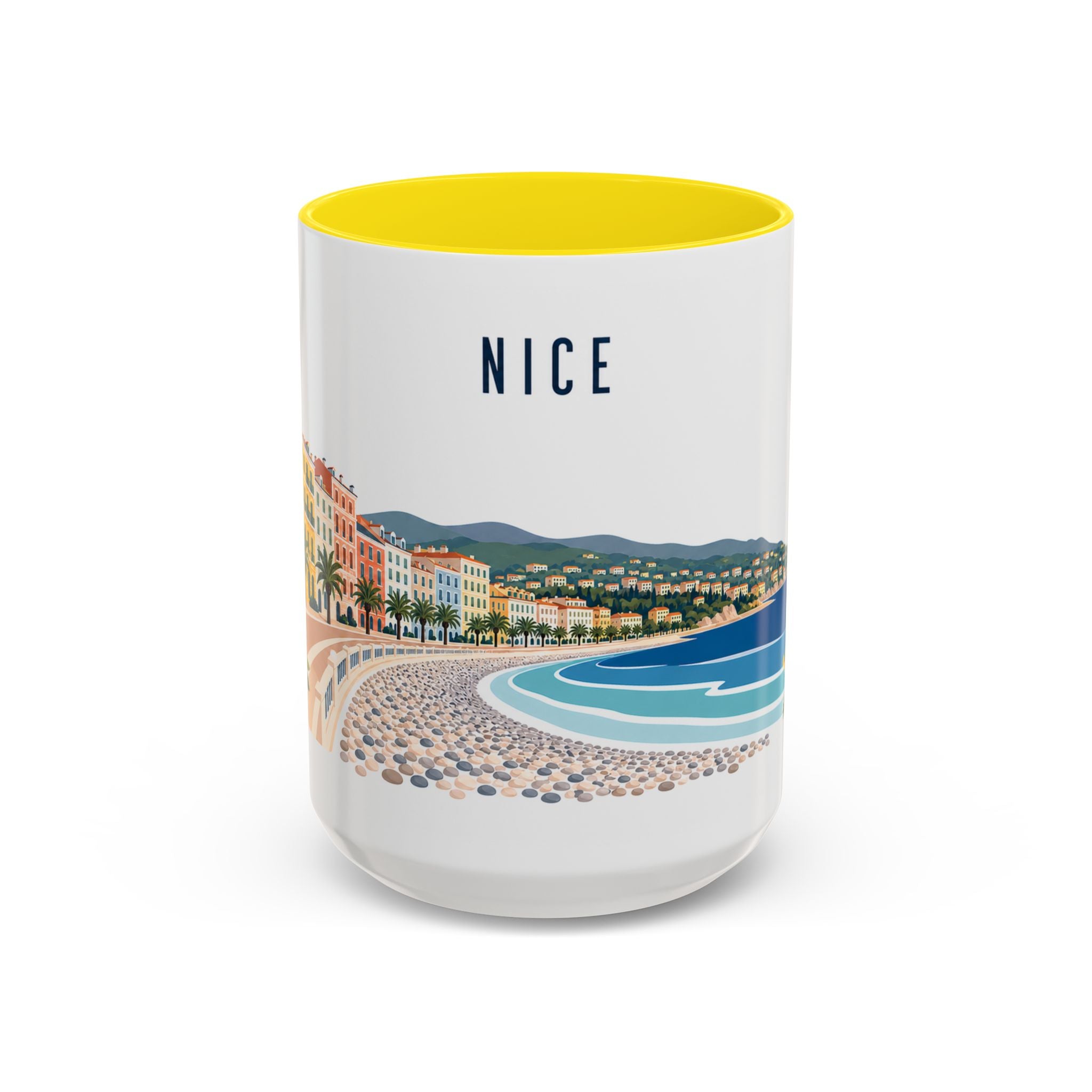 Nice Coffee Mug | France Travel Souvenir | Porcelain Decal City Gift | 11oz 15oz Accent Mug