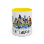 Pittsburgh Illustrated Travel Mug | City Souvenir Accent Coffee Mug | 11oz 15oz Ceramic Cup