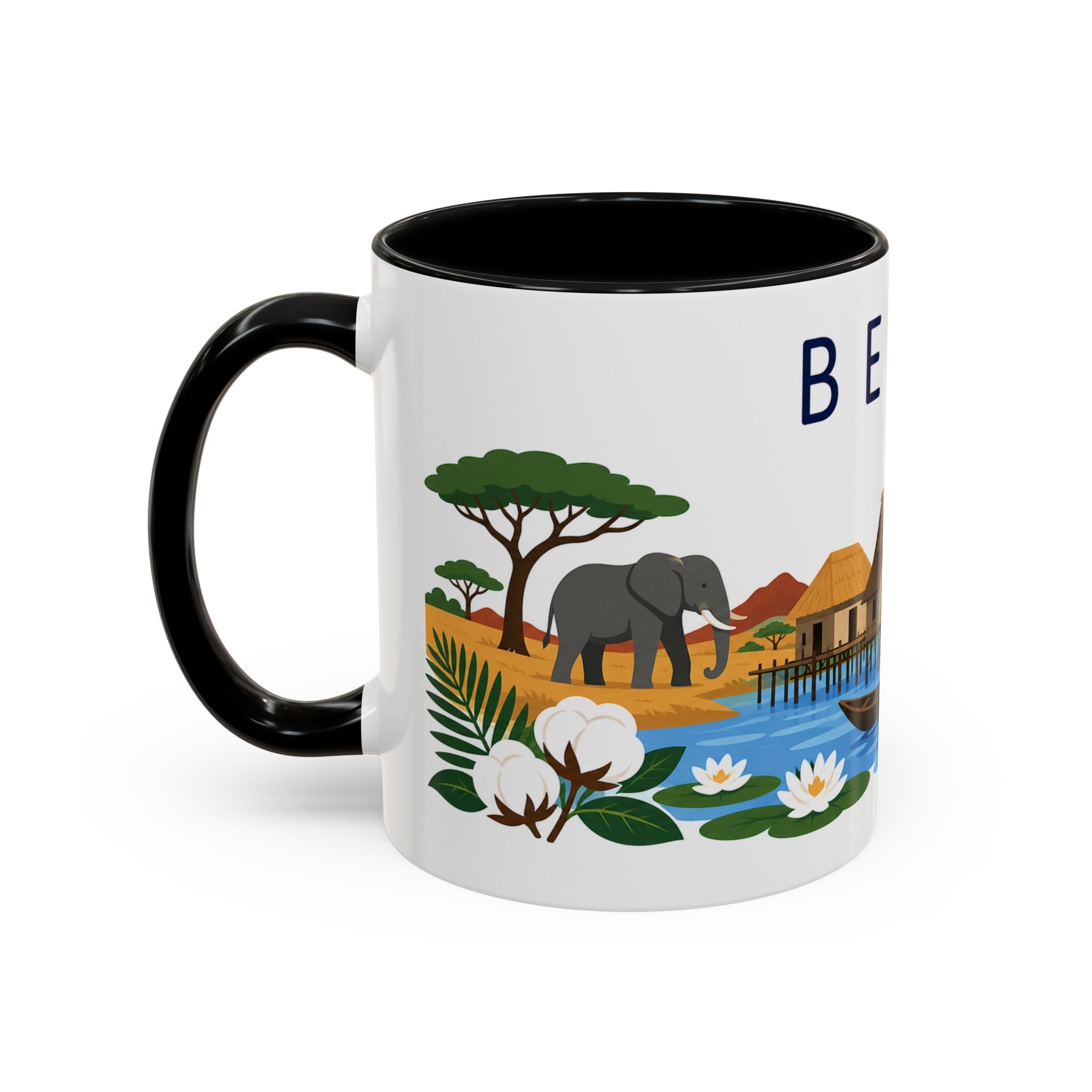 Benin Coffee Mug | Travel Souvenir Accent Mug | Country Gift Ceramic Cup 11oz 15oz