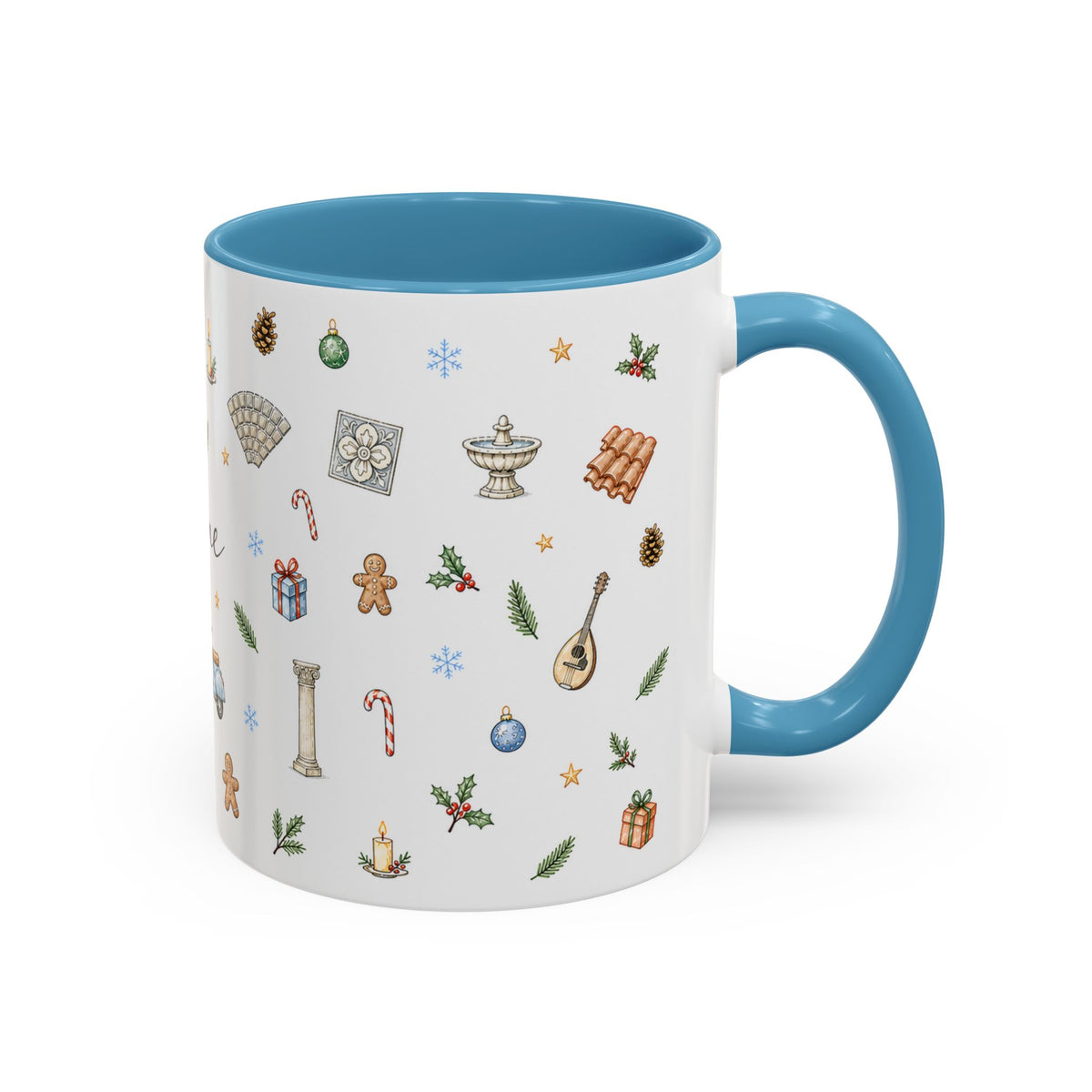 Rome Christmas Mug | Watercolor City Souvenir | Ceramic Coffee Cup