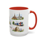 Salt Lake City Illustrated Travel Mug | City Souvenir Accent Coffee Mug | 11oz 15oz Ceramic Cup