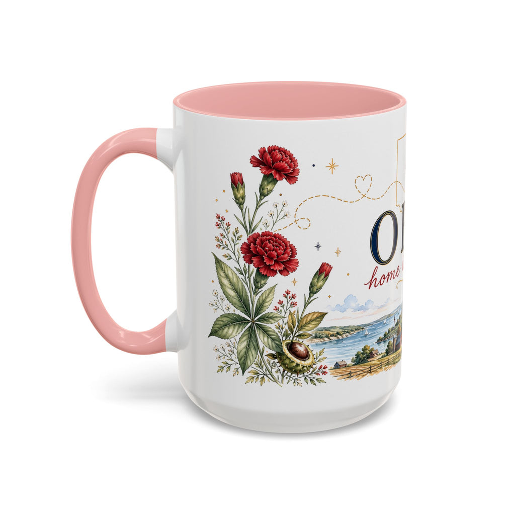 Ohio State Map Mug | Botanical Travel Sketch, Homesick Gift, Long Distance Friendship