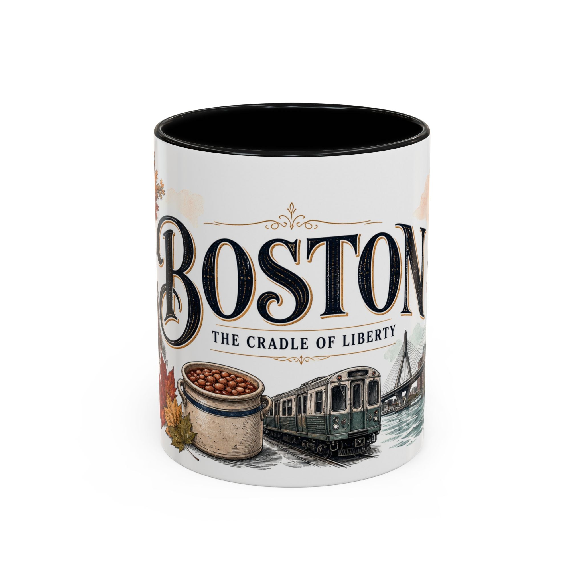 Boston Coffee Mug | United States Travel Souvenir | Vintage Illustrated City Gift | 11 oz 15 oz Accent Mug