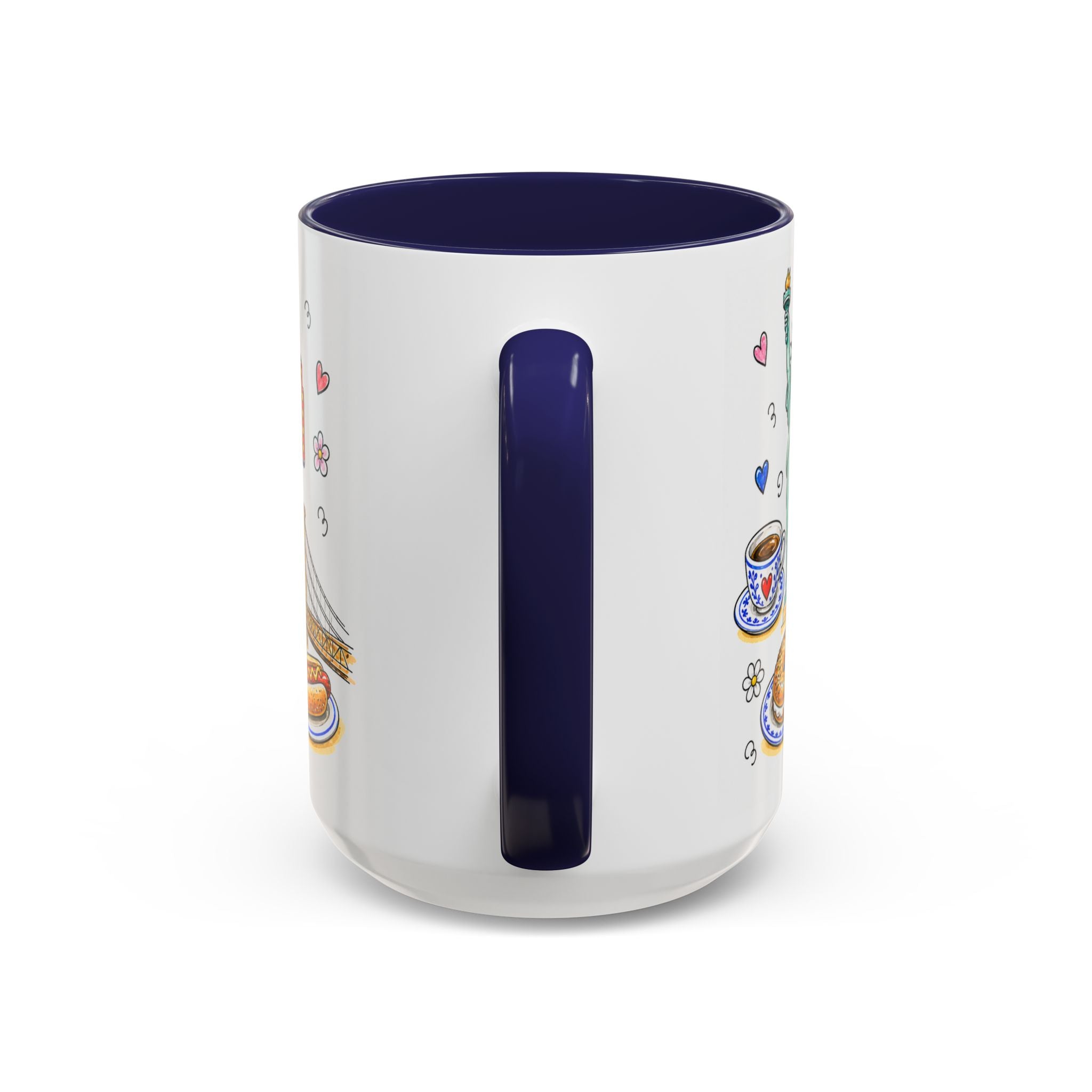 New York City Illustrated Travel Mug | City Souvenir Accent Coffee Mug | 11oz 15oz Ceramic Cup