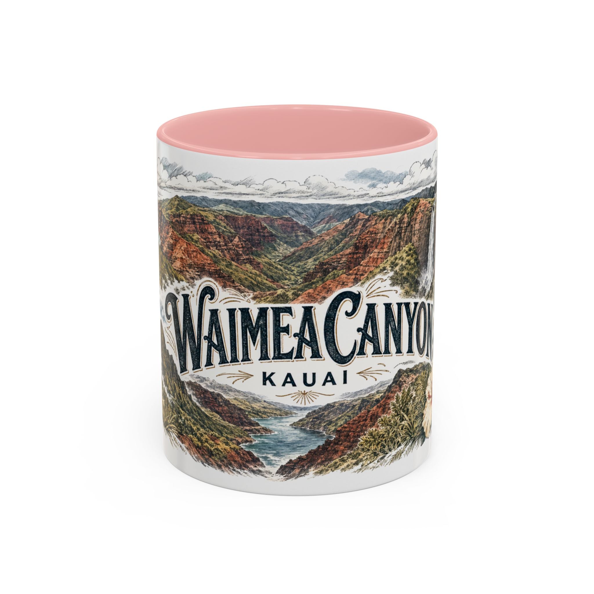Waimea Canyon Mug, Kauai Travel Souvenir, Bucket List Gift, Accent Ceramic Coffee Mug 11oz 15oz
