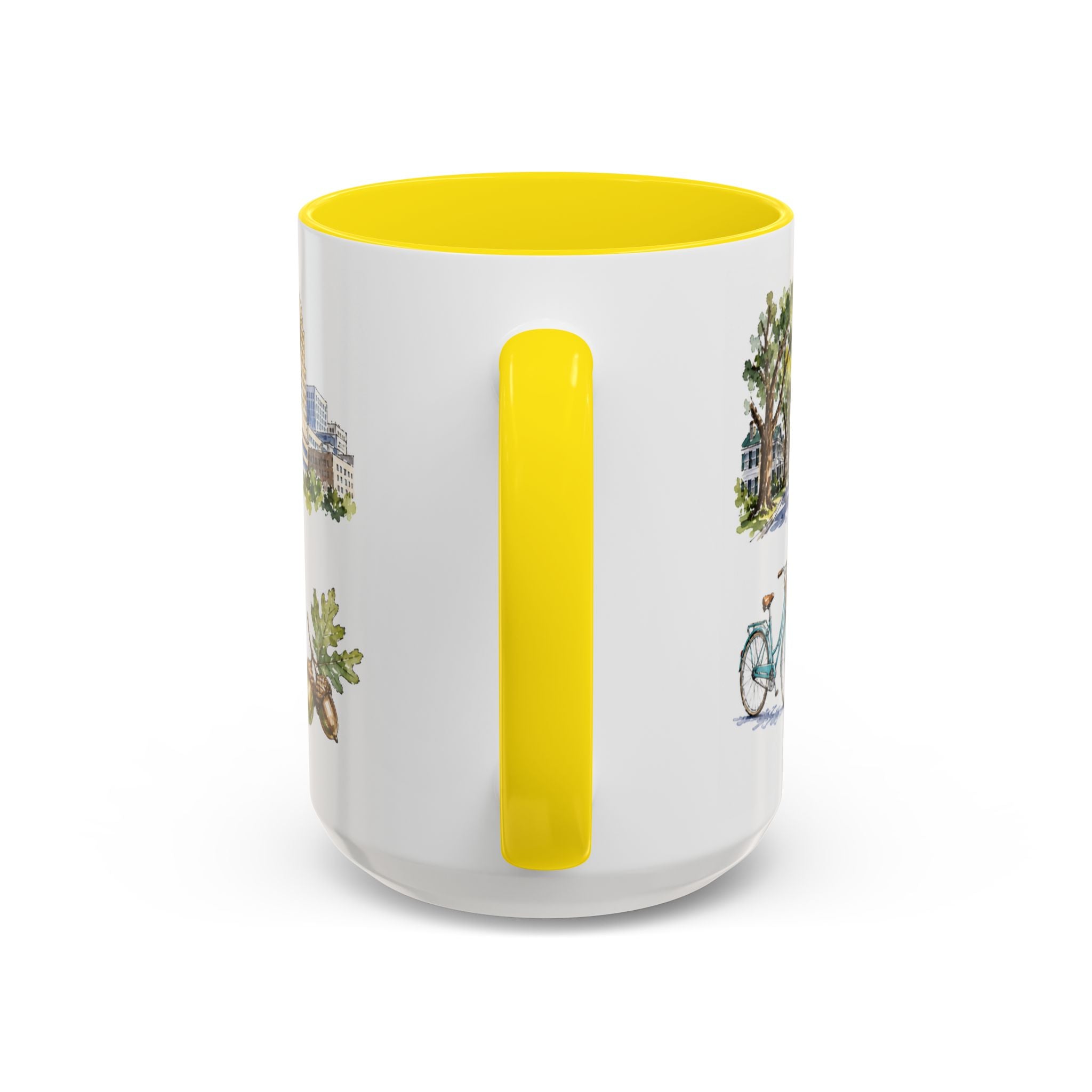 Raleigh Illustrated Travel Mug | City Souvenir Accent Coffee Mug | 11oz 15oz Ceramic Cup