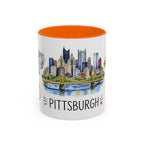Pittsburgh Illustrated Travel Mug | City Souvenir Accent Coffee Mug | 11oz 15oz Ceramic Cup