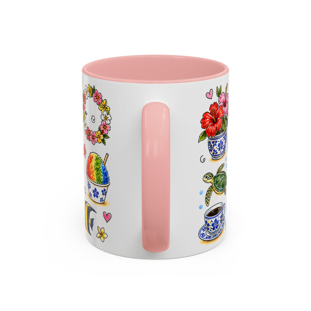 Honolulu Illustrated Travel Mug | City Souvenir Accent Coffee Mug | 11oz 15oz Ceramic Cup