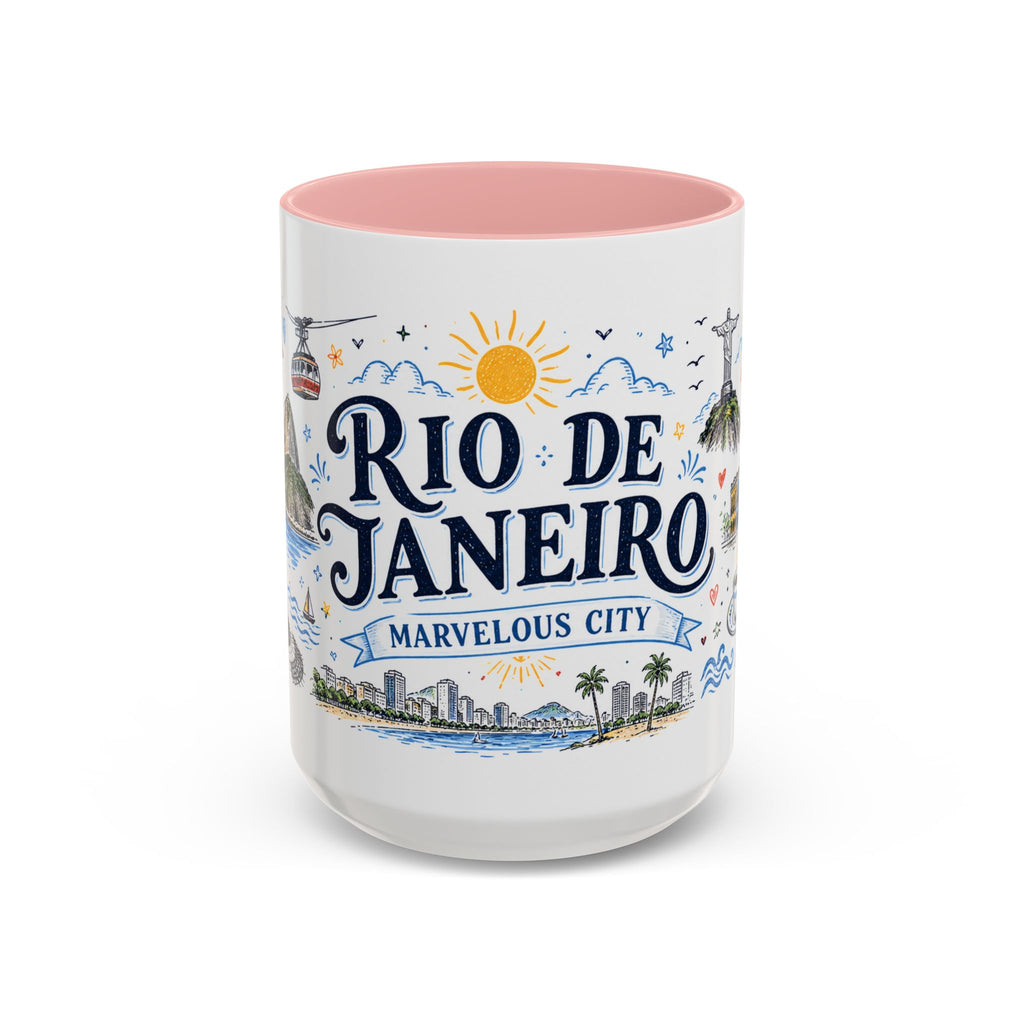Rio de Janeiro Coffee Mug | Brazil Souvenir Travel Gift | Accent Color Ceramic 11oz 15oz