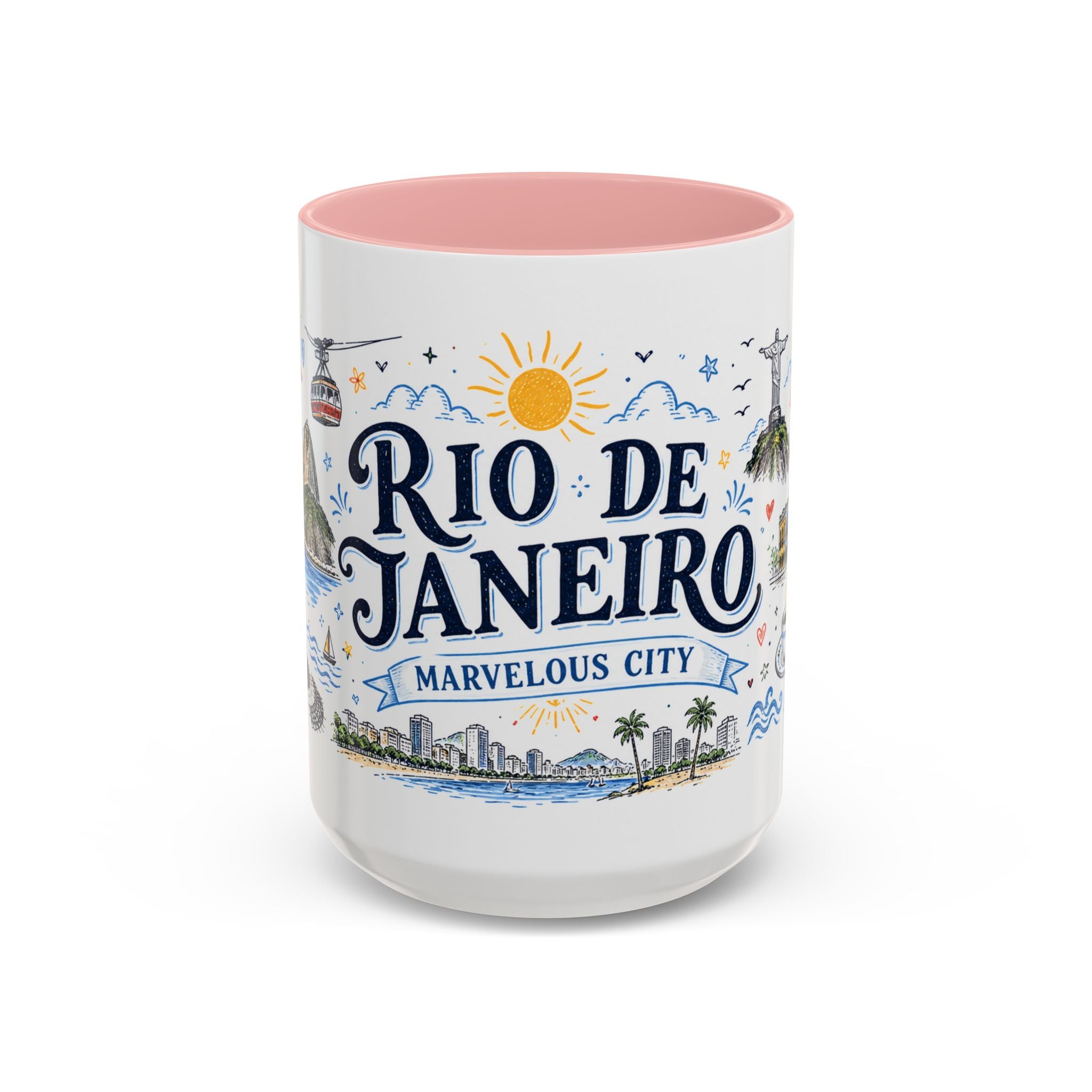 Rio de Janeiro Coffee Mug | Brazil Souvenir Travel Gift | Accent Color Ceramic 11oz 15oz