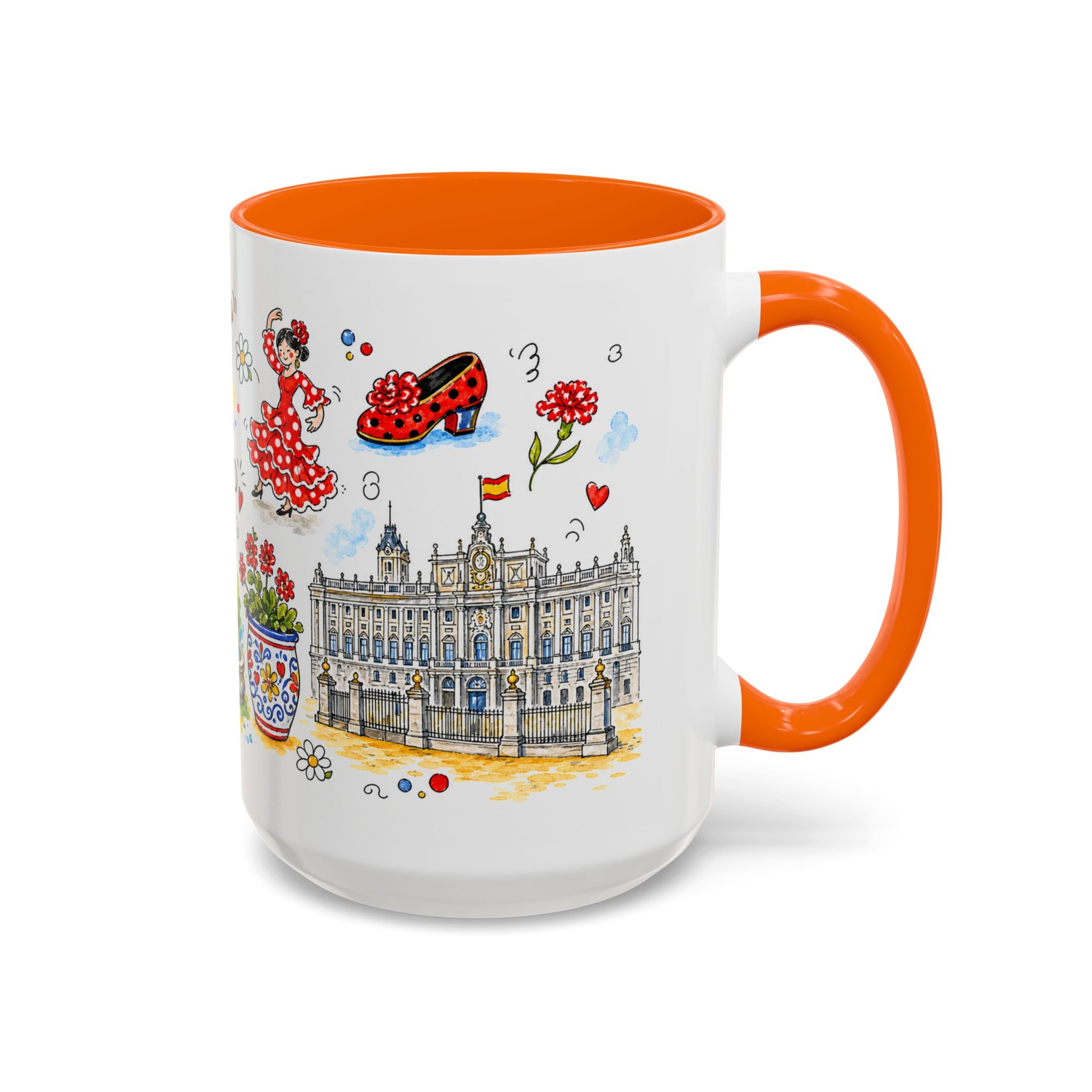 Madrid Travel Mug | European City Souvenir Accent Coffee Mug | 11oz 15oz Ceramic Cup