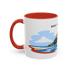 Mont Saint Michel Coffee Mug | Travel Destination Souvenir Gift | Accent Color Ceramic 11oz 15oz