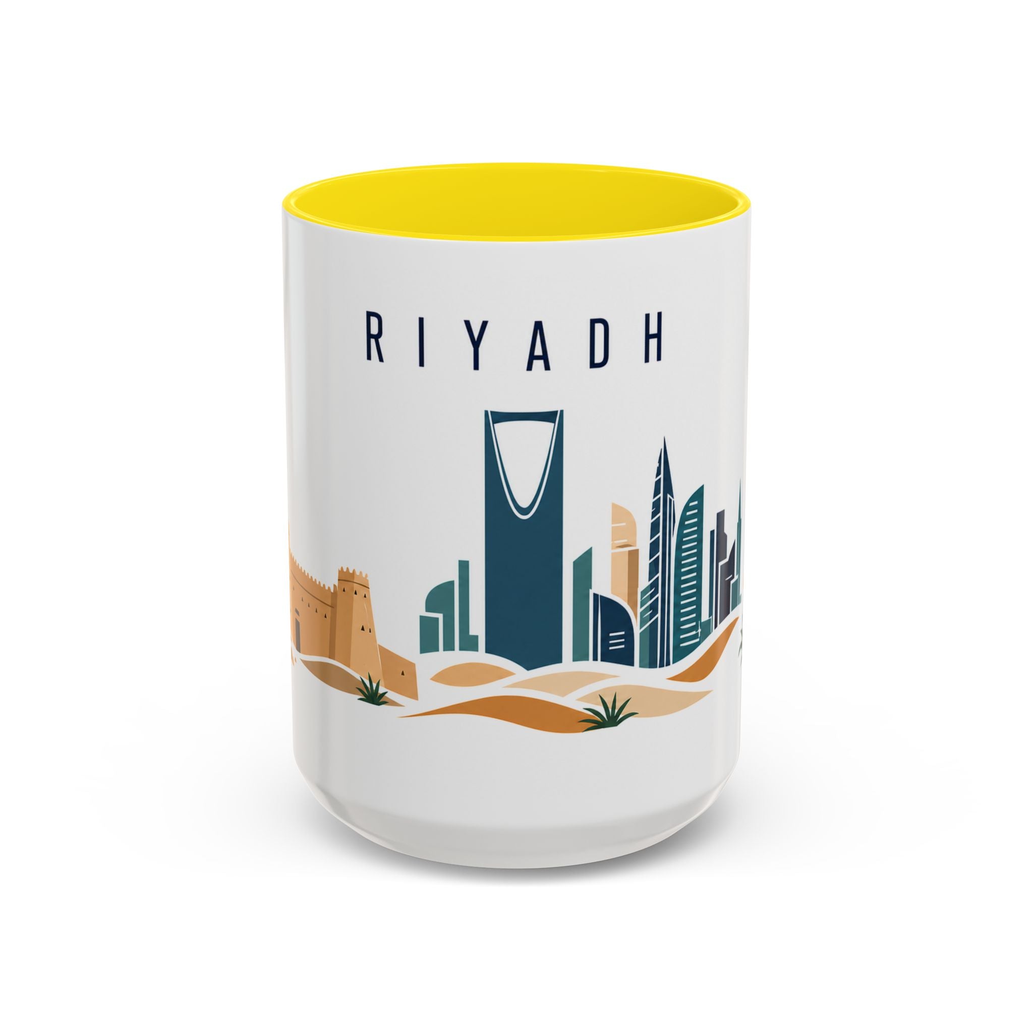Riyadh Coffee Mug | Saudi Arabia Travel Souvenir | Porcelain Decal City Gift | 11oz 15oz Accent Mug