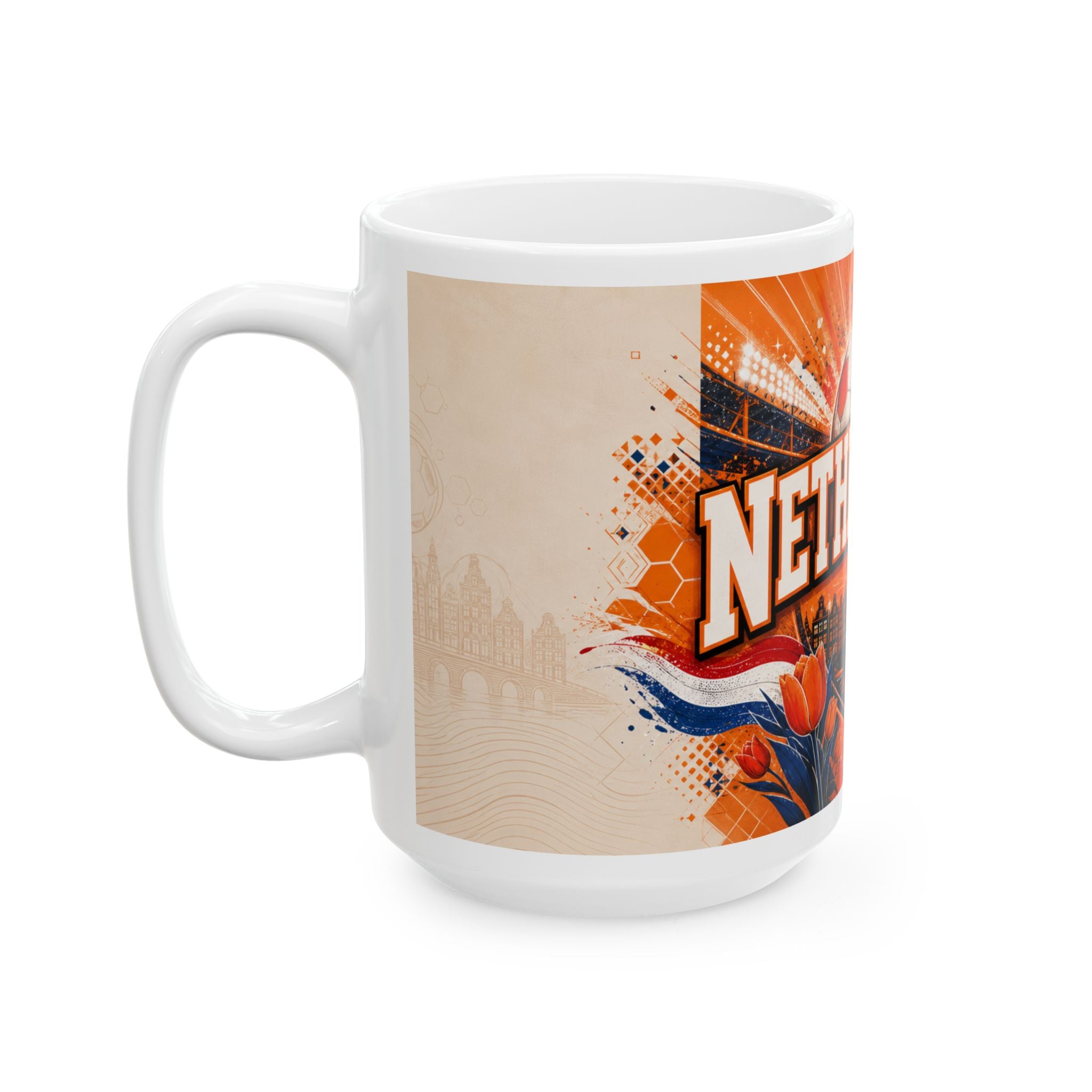 Netherlands Soccer Spirit Coffee Mug | Soccer Fan Gift | Ceramic 11oz 15oz Match Day Cup