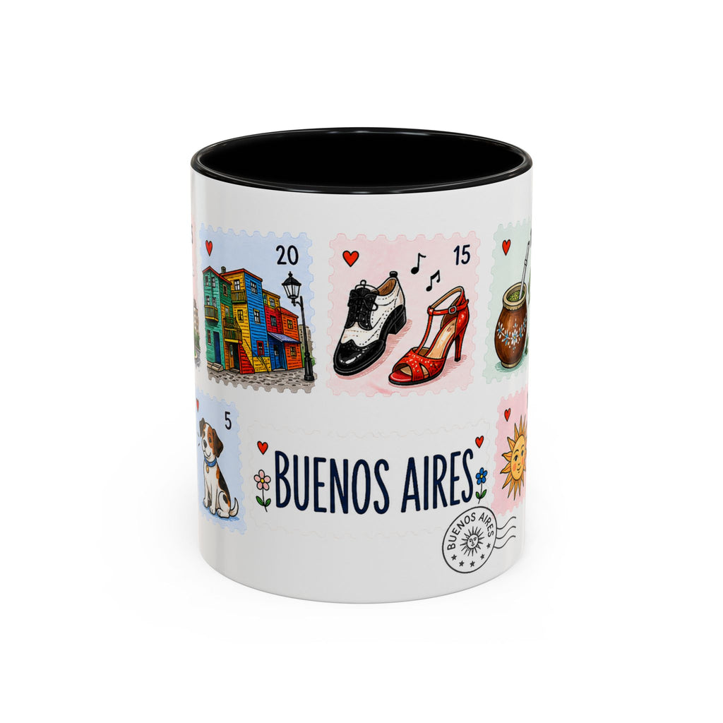 Buenos Aires Coffee Mug | Postage Stamp Collage Mug | Travel Souvenir Accent Cup 11oz 15oz