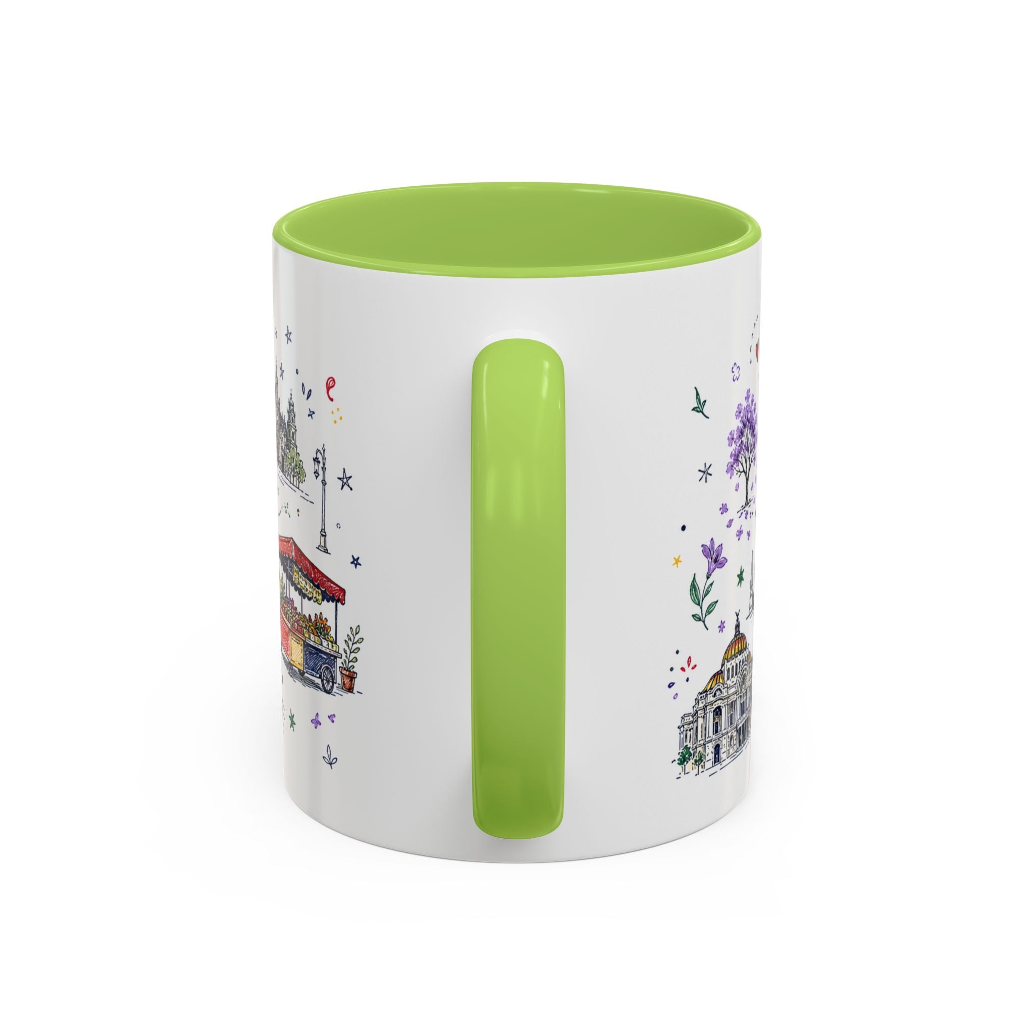 Mexico City Coffee Mug | Mexico Souvenir Travel Gift | Accent Color Ceramic 11oz 15oz