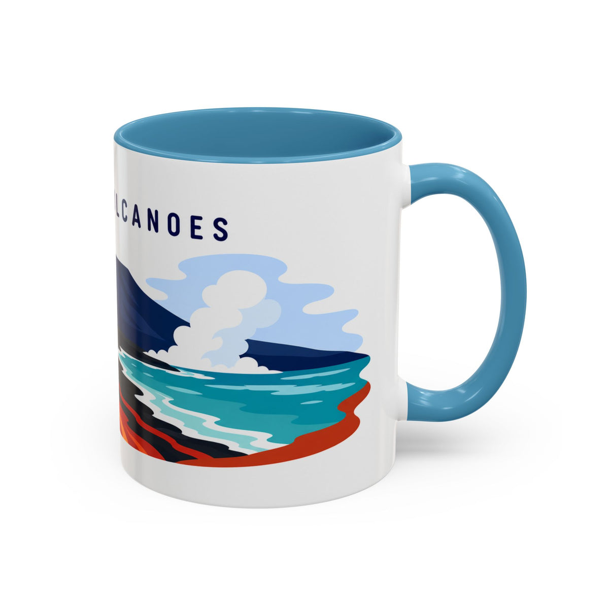 Hawaii Volcanoes Coffee Mug | Travel Destination Souvenir Gift | Accent Color Ceramic 11oz 15oz