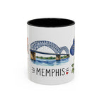 Memphis Illustrated Travel Mug | City Souvenir Accent Coffee Mug | 11oz 15oz Ceramic Cup