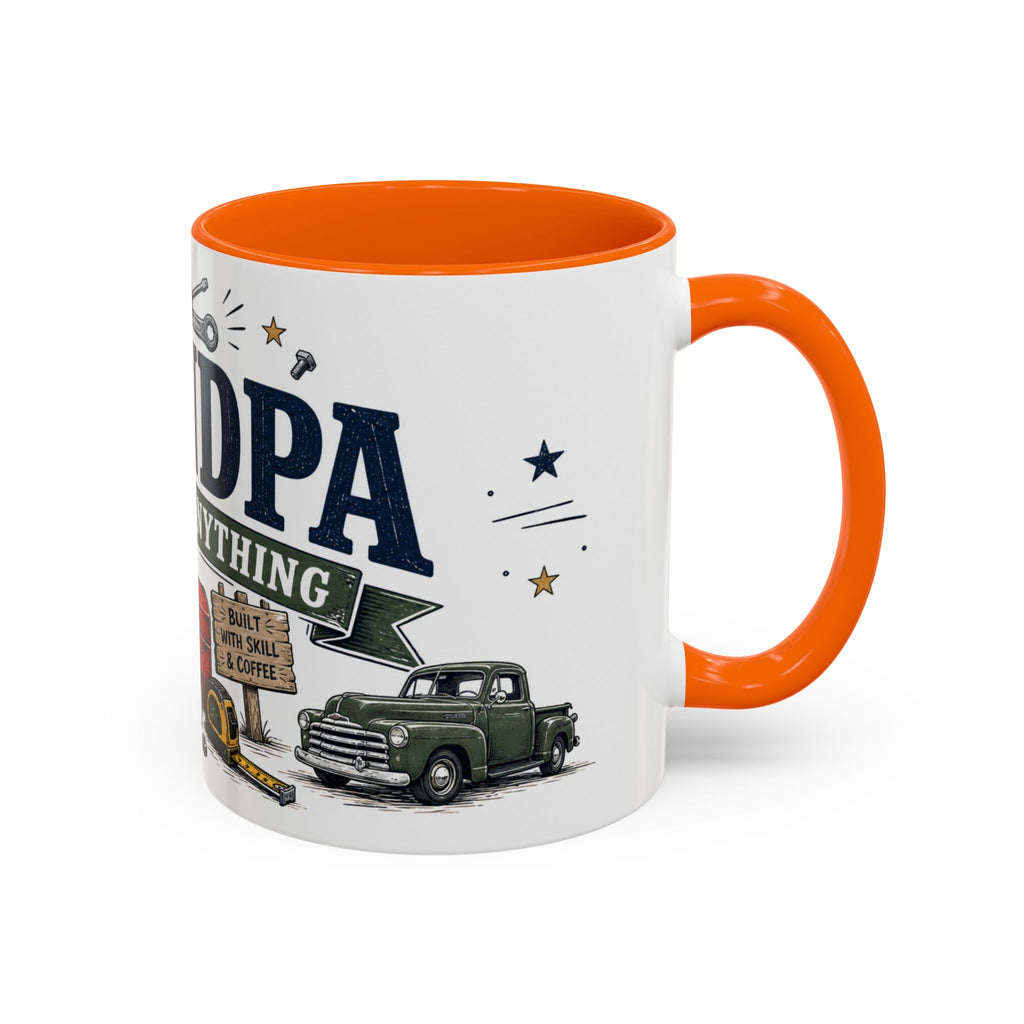 Grandpa Can Fix Anything Coffee Mug | Funny Gift From Grandkids | Accent Ceramic 11oz 15oz