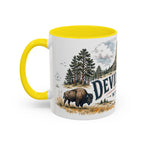 Devils Tower Mug, Wyoming Travel Souvenir, Bucket List Gift, Accent Ceramic Coffee Mug 11oz 15oz