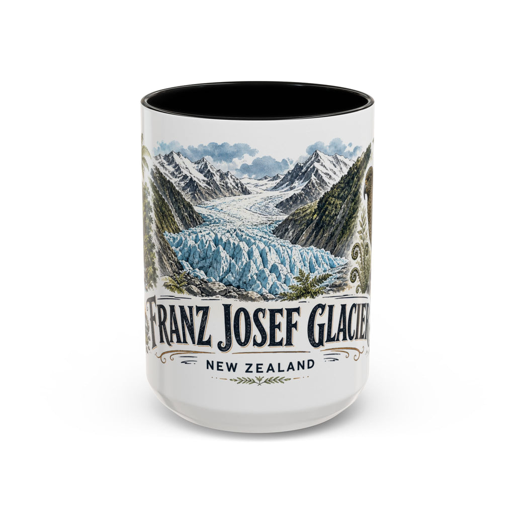Franz Josef Glacier Mug, New Zealand Travel Souvenir, Bucket List Gift, Accent Ceramic Coffee Mug 11oz 15oz