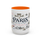 Paris Coffee Mug | France Souvenir Travel Gift | Accent Color Ceramic 11oz 15oz