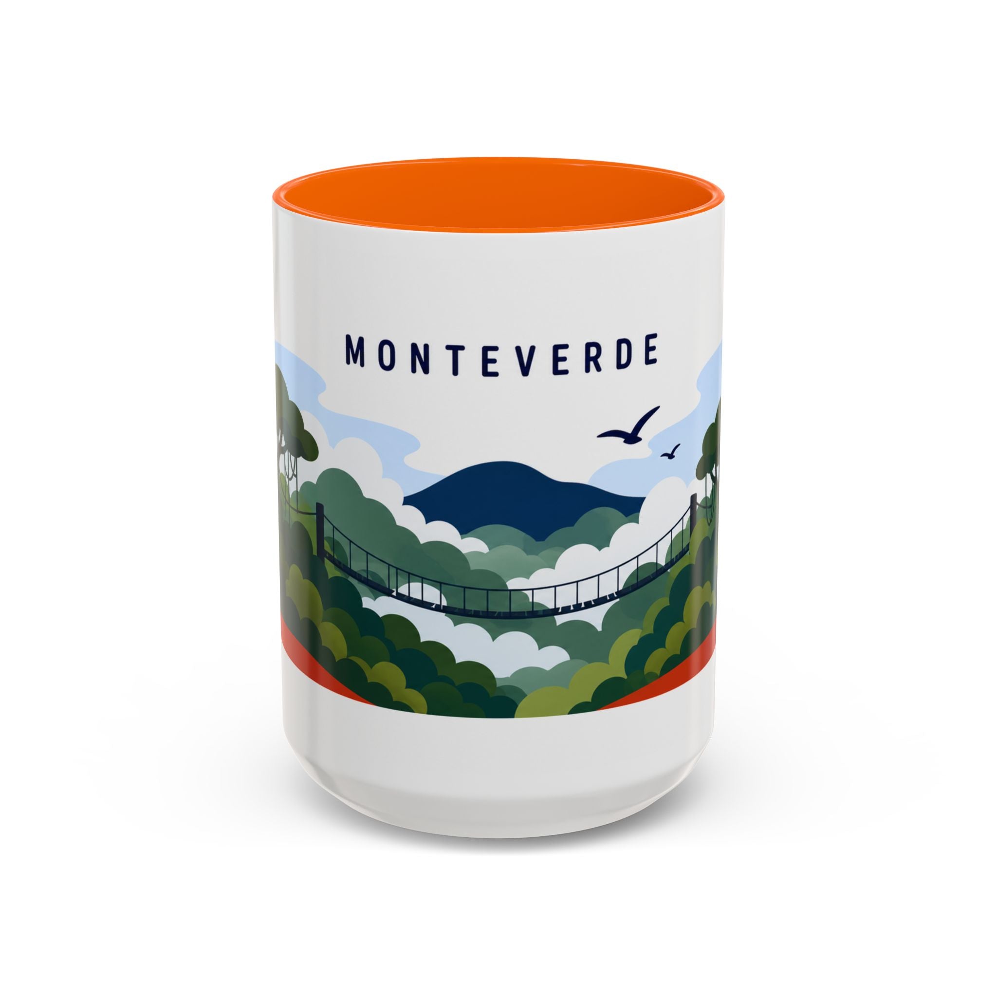 Monteverde Coffee Mug | Travel Destination Souvenir Gift | Accent Color Ceramic 11oz 15oz