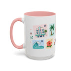 Miami Coffee Mug | Postage Stamp Collage Mug | Travel Souvenir Accent Cup 11oz 15oz