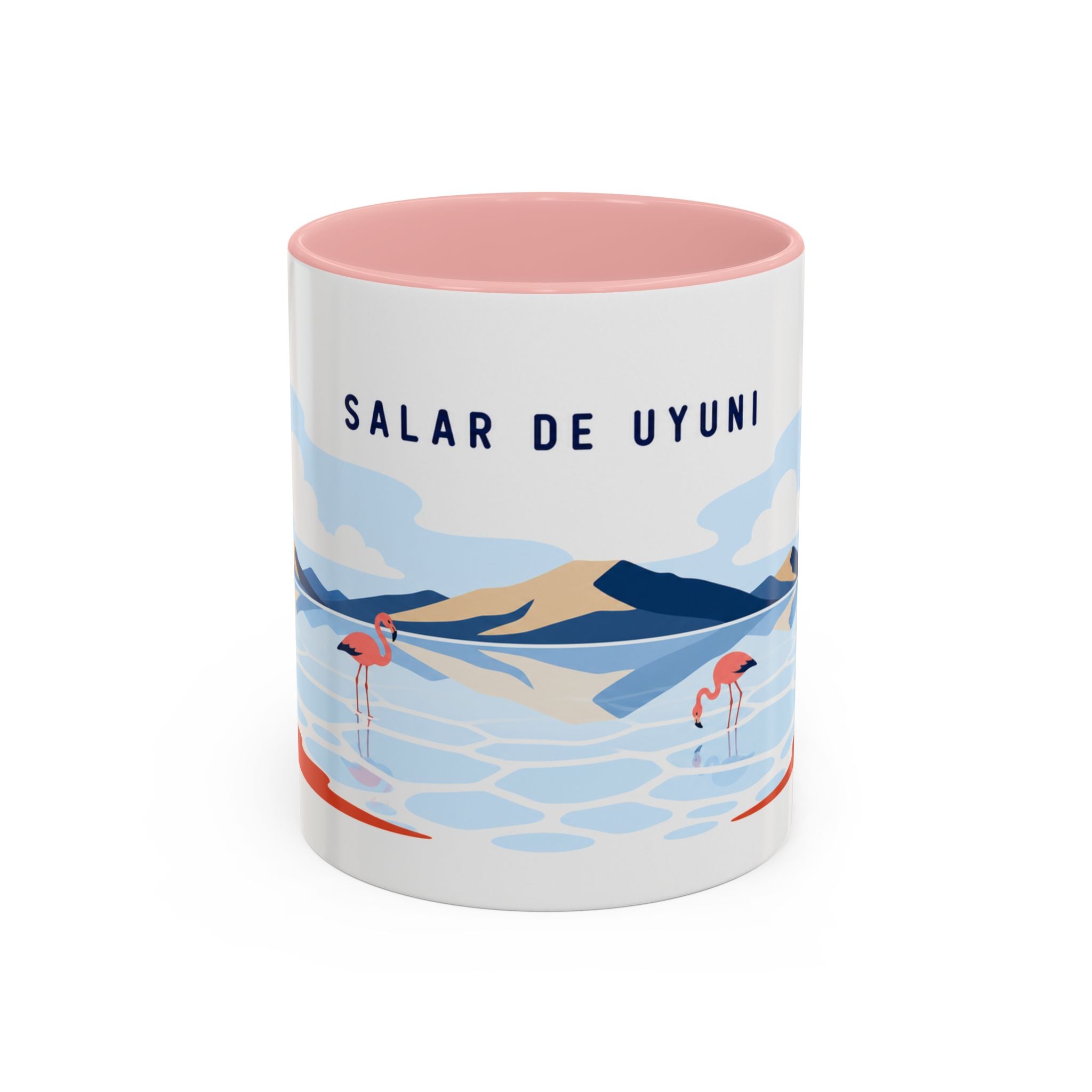 Salar de Uyuni Coffee Mug | Travel Destination Souvenir Gift | Accent Color Ceramic 11oz 15oz