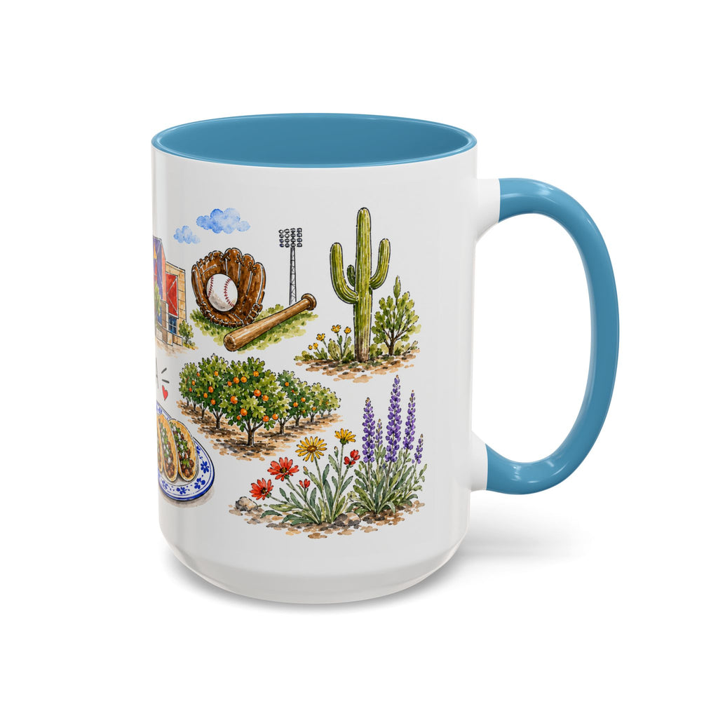 Mesa Illustrated Travel Mug | City Souvenir Accent Coffee Mug | 11oz 15oz Ceramic Cup