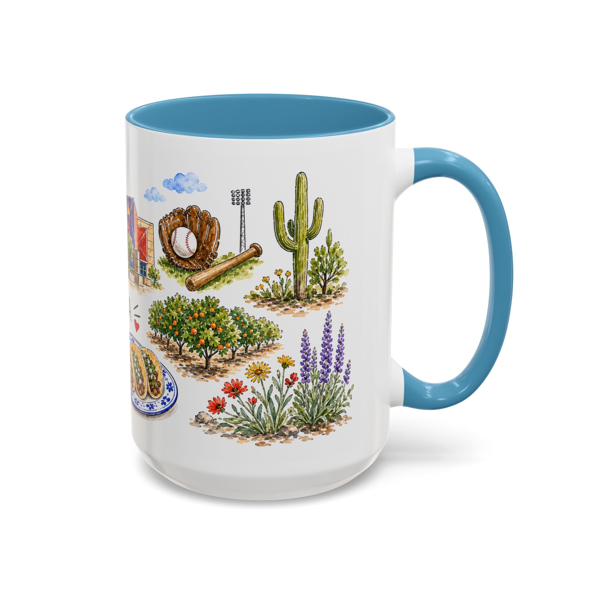 Mesa Illustrated Travel Mug | City Souvenir Accent Coffee Mug | 11oz 15oz Ceramic Cup