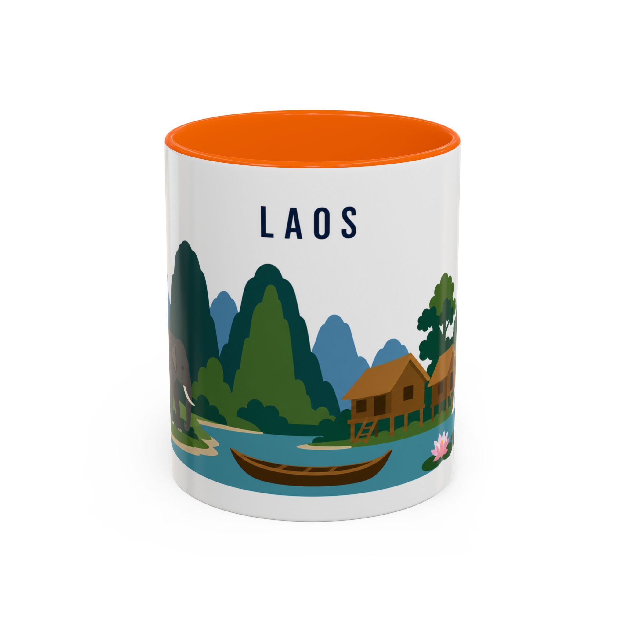 Laos Coffee Mug | Travel Souvenir Accent Mug | Country Gift Ceramic Cup 11oz 15oz