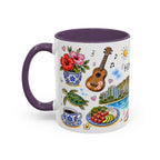 Honolulu Illustrated Travel Mug | City Souvenir Accent Coffee Mug | 11oz 15oz Ceramic Cup