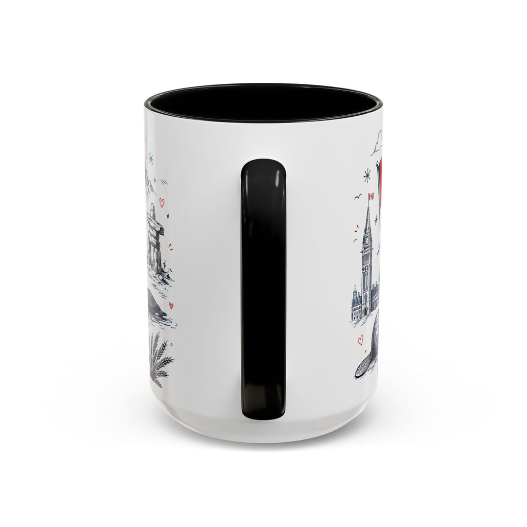 O Canada True North Coffee Mug | Canadian Pride Gift | Accent Color Ceramic 11oz 15oz