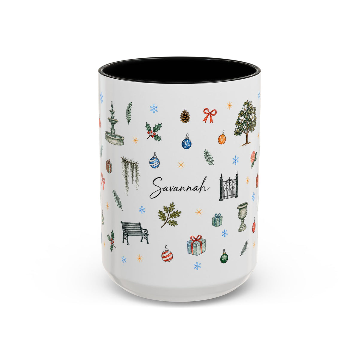 Savannah Christmas Mug | Watercolor City Souvenir, Travel Memories Cup