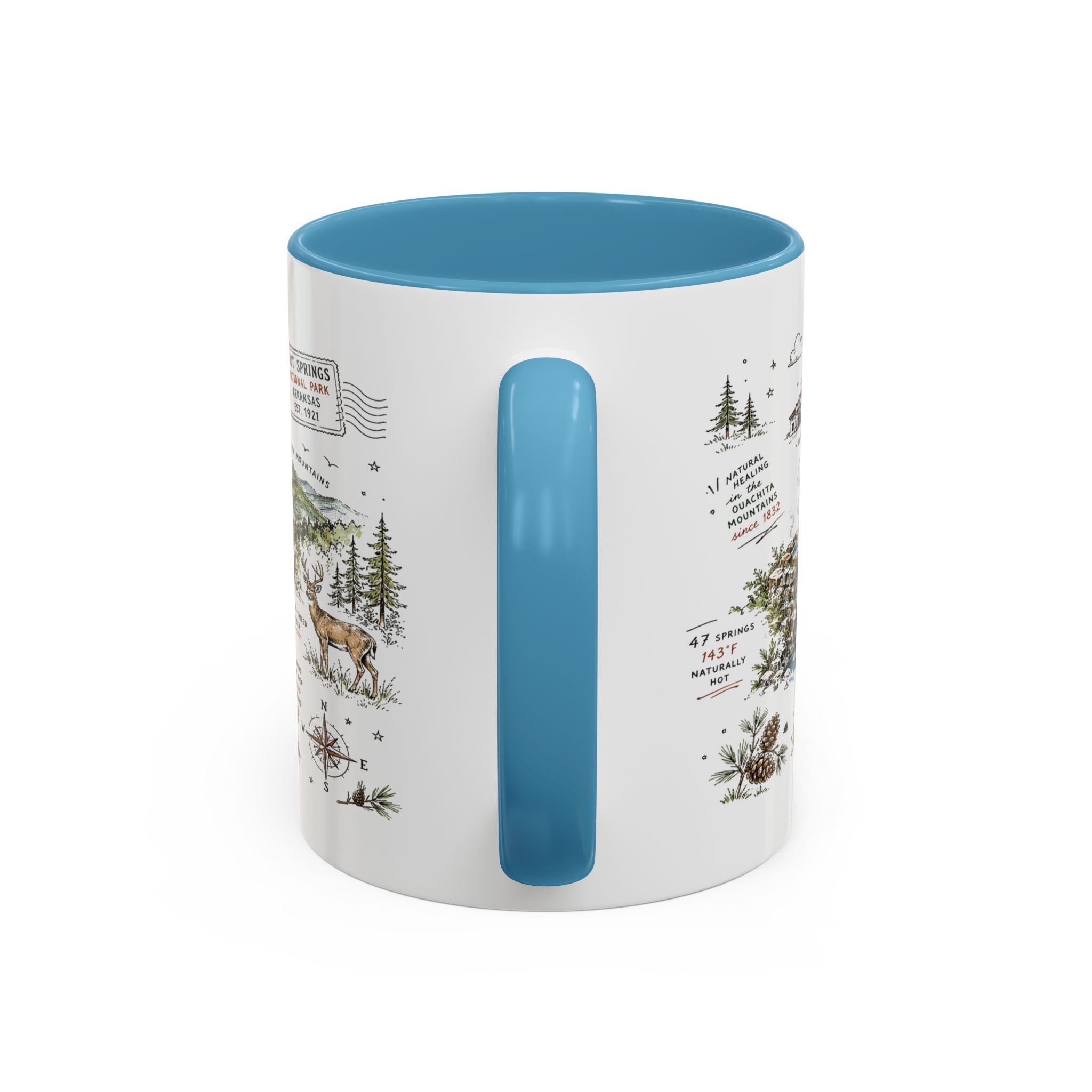 Hot Springs National Park Coffee Mug | Arkansas Thermal Spring Spa Gift | Accent Color Ceramic 11oz 15oz