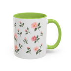 New York Rose Mug, State Flower Floral Coffee Cup, 11oz Botanical Gift