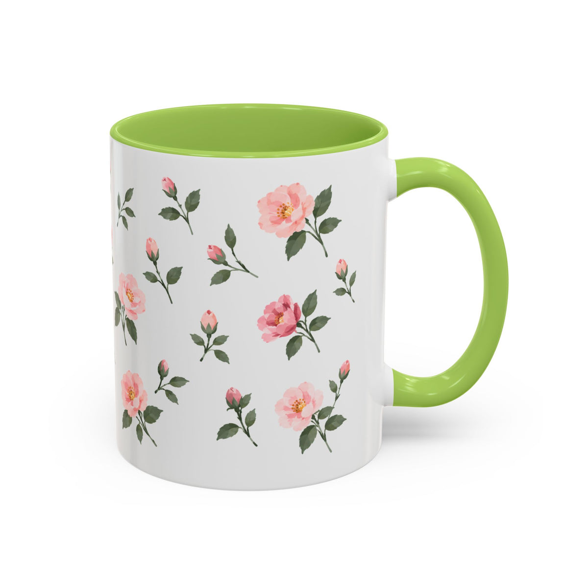New York Rose Mug, State Flower Floral Coffee Cup, 11oz Botanical Gift