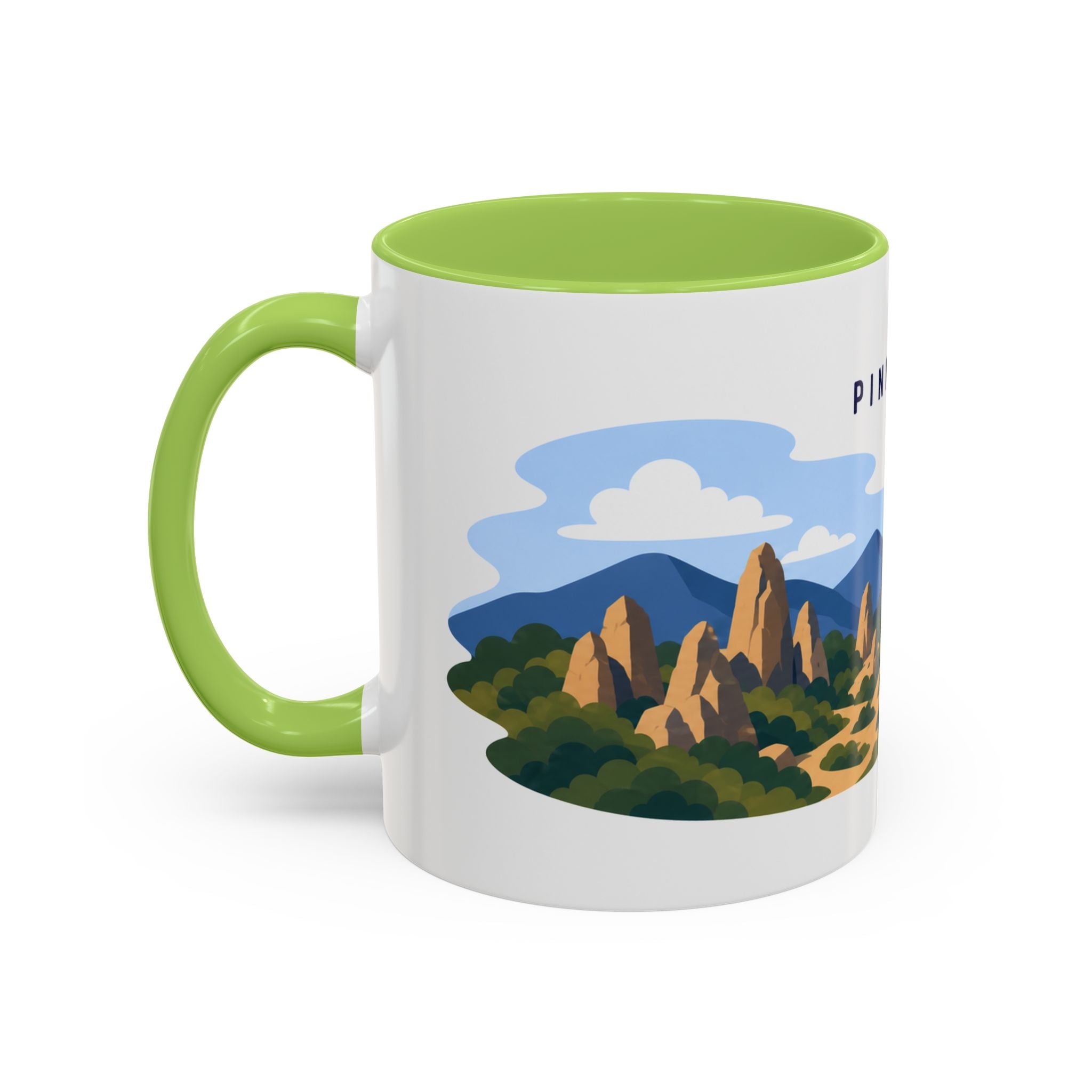Pinnacles National Park Coffee Mug | Solid Color Block Park Souvenir | 11oz 15oz Accent Mug