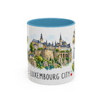 Luxembourg City Illustrated Travel Mug | City Souvenir Accent Coffee Mug | 11oz 15oz Ceramic Cup