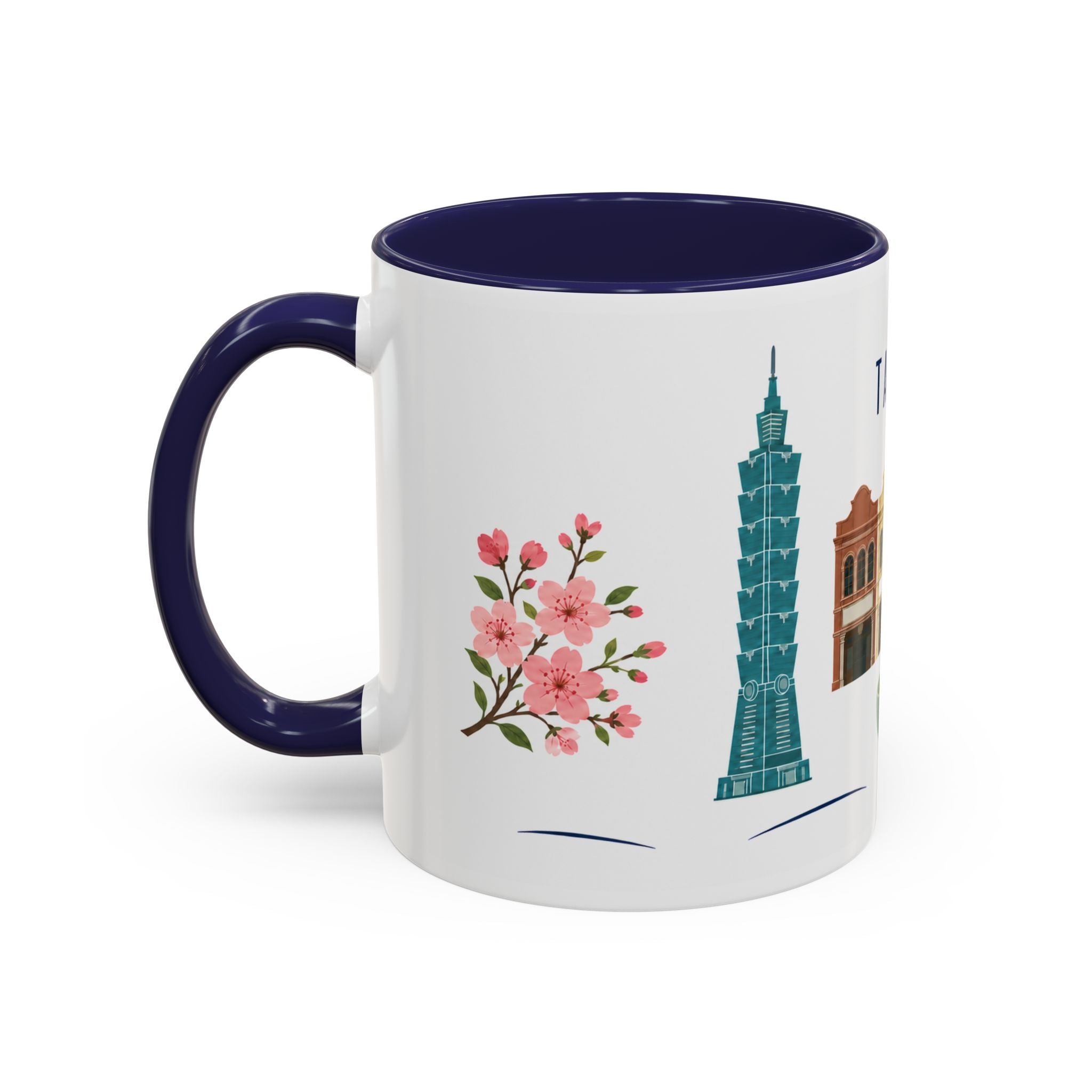 Taipei Coffee Mug | Taiwan Travel Souvenir | Porcelain Decal City Gift | 11oz 15oz Accent Mug