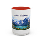 Rocky Mountain National Park Coffee Mug | Solid Color Block Park Souvenir | 11oz 15oz Accent Mug