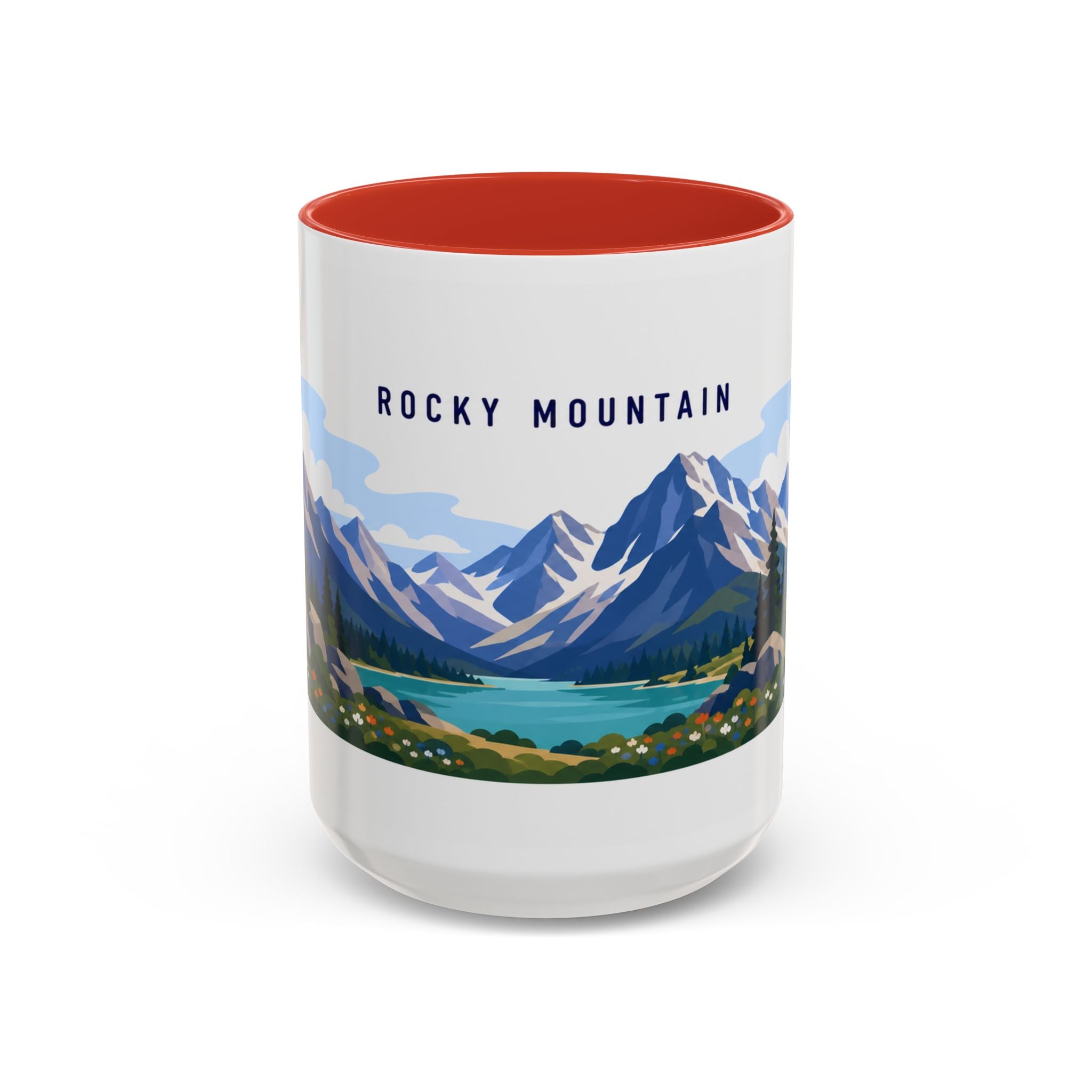Rocky Mountain National Park Coffee Mug | Solid Color Block Park Souvenir | 11oz 15oz Accent Mug