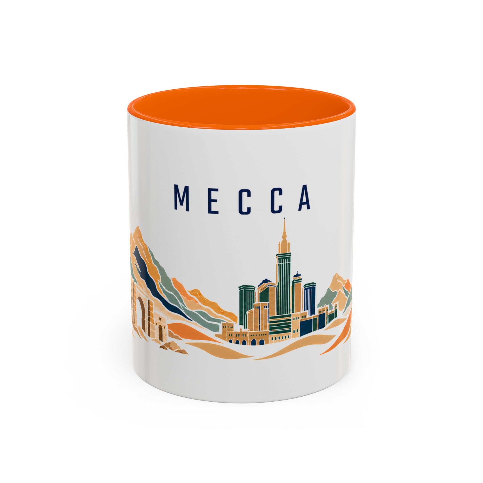 Mecca Coffee Mug | Saudi Arabia Travel Souvenir | Porcelain Decal City Gift | 11oz 15oz Accent Mug