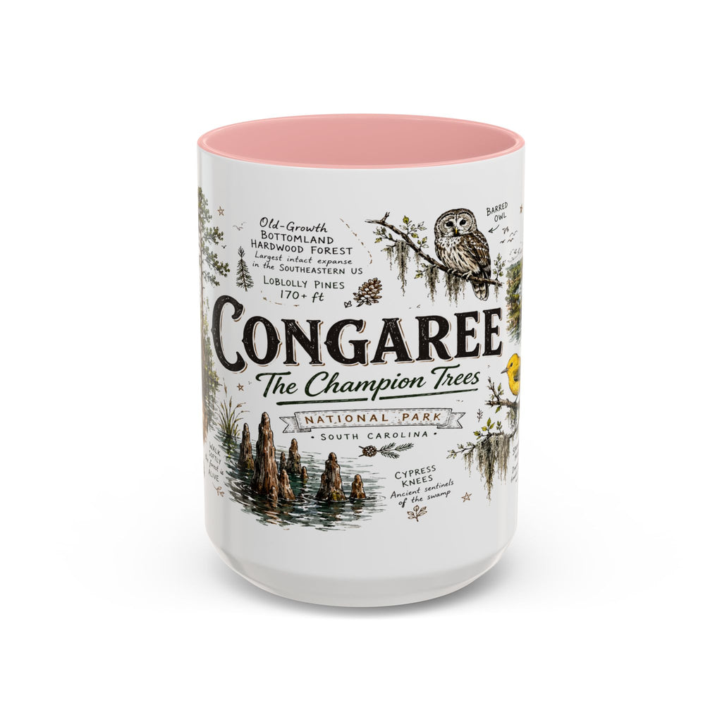Congaree National Park Coffee Mug | South Carolina Forest Floodplain Gift | Accent Color Ceramic 11oz 15oz