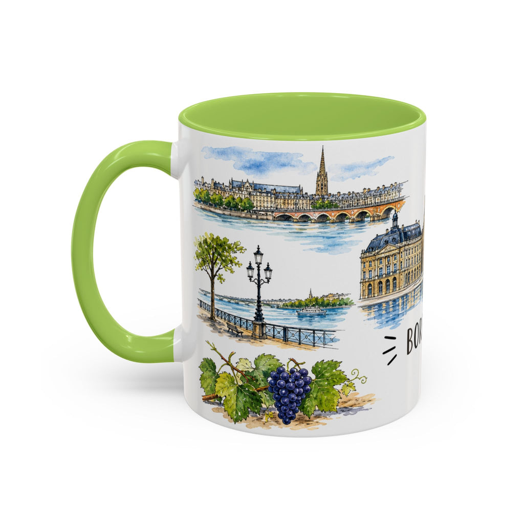Bordeaux Illustrated Travel Mug | City Souvenir Accent Coffee Mug | 11oz 15oz Ceramic Cup
