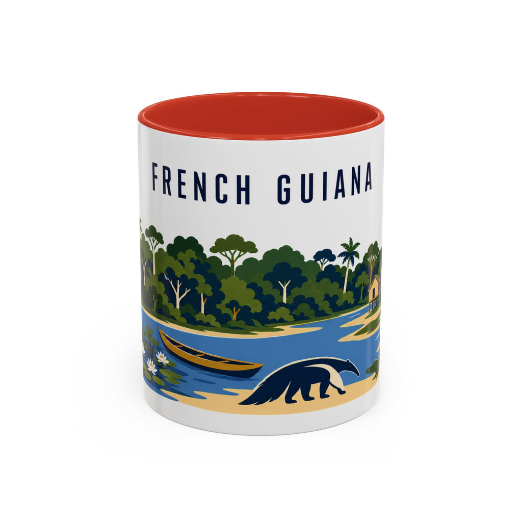 French Guiana Coffee Mug | Travel Souvenir Accent Mug | Country Gift Ceramic Cup 11oz 15oz
