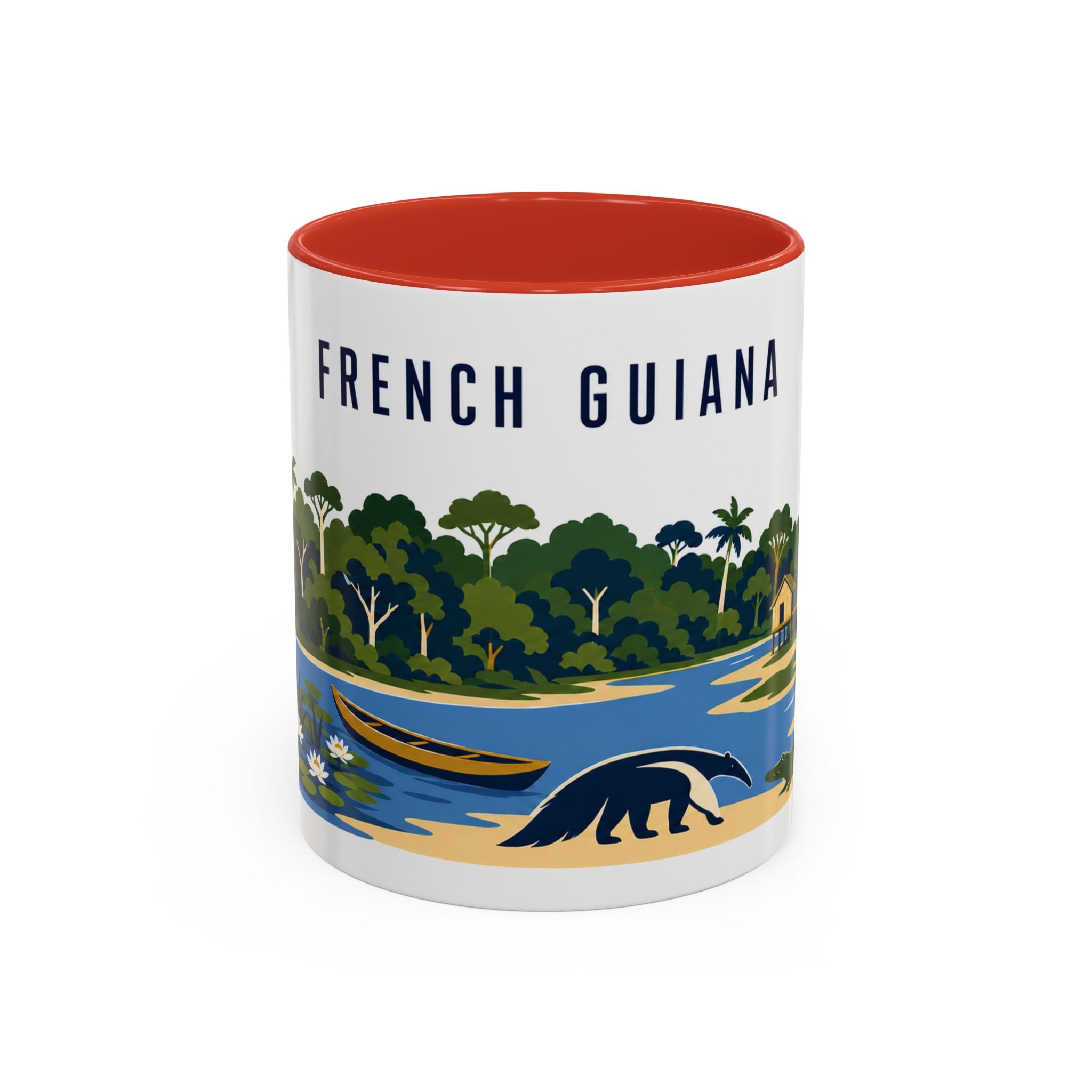 French Guiana Coffee Mug | Travel Souvenir Accent Mug | Country Gift Ceramic Cup 11oz 15oz